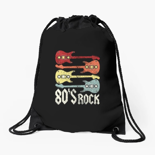 80s Rock Band Guitar Cassette Tape 1980s Drawstring Bags