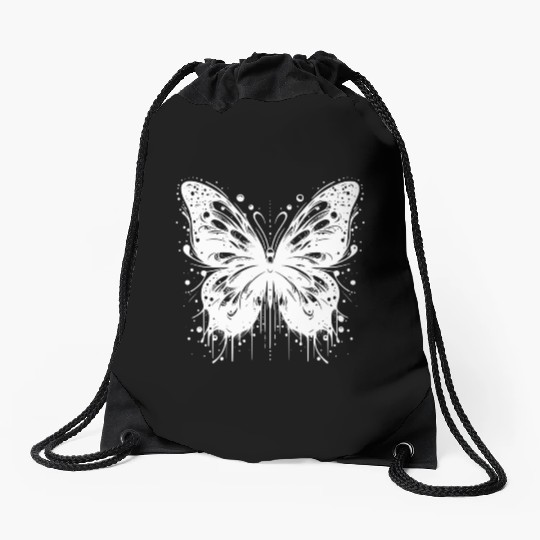Pretty Tattoo Kids Style Butterfly Drawstring Bags