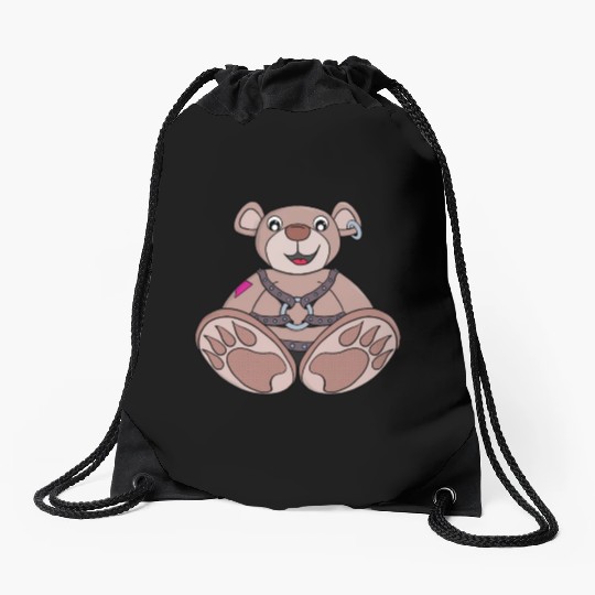 Teddy bear to play Drawstring Bags