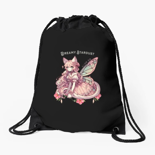 Enchanted Dreamy Stardust-A Cat Fairycore Fantasy Drawstring Bags