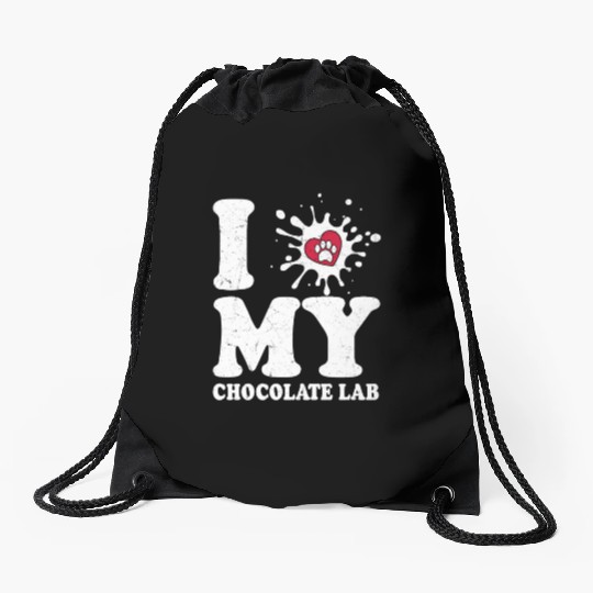 I Love My Chocolate Lab Labrador Retriever Owner Drawstring Bags