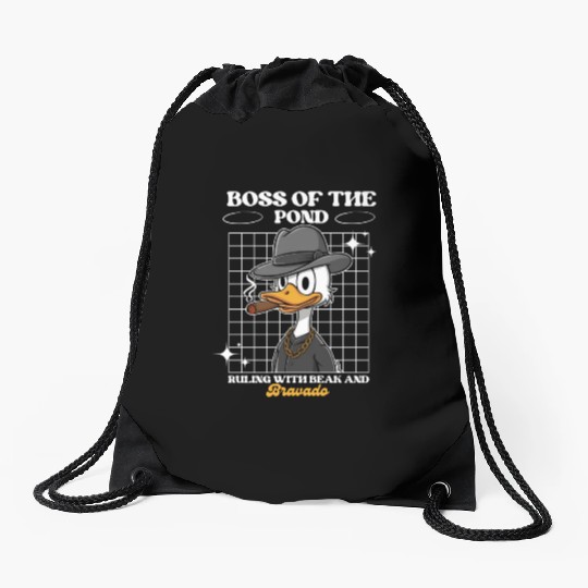 Donald Duck: Boss of the Pond Drawstring Bags