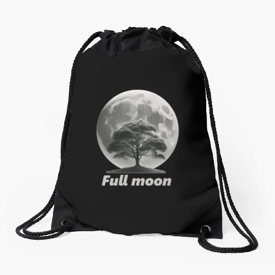 Full moon Drawstring Bags