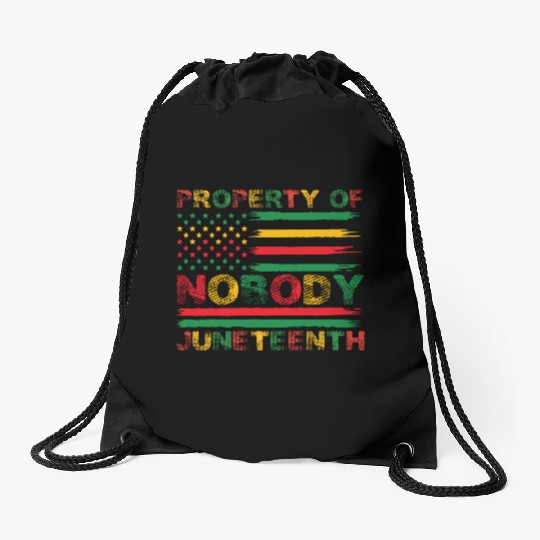 Property Of Nobody Juneteenth US American Flag Drawstring Bags