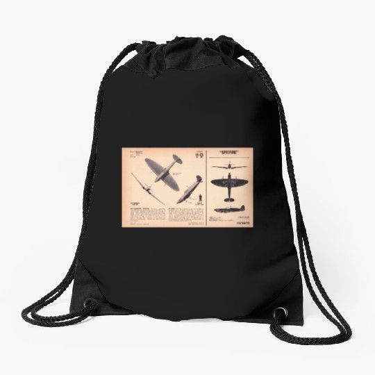Spitfire Recognition Sheet Drawstring Bags