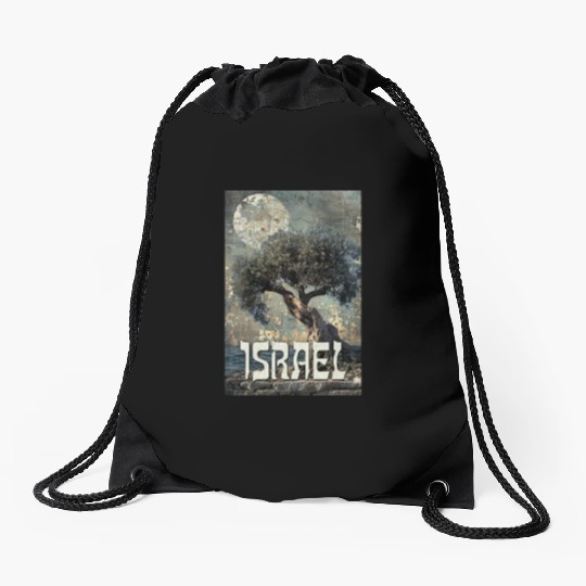 Israeli Scene with Olive Tree and the Drawstring Bags