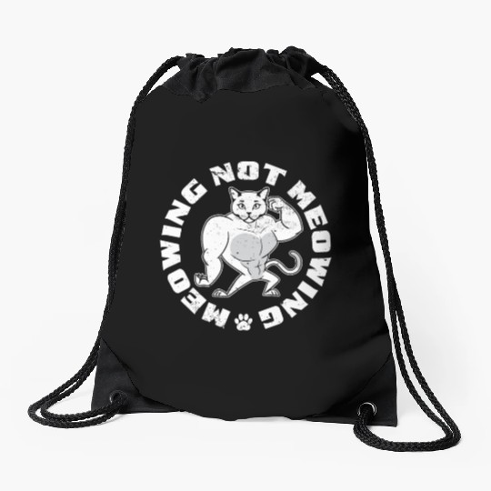 Mewing Not Meowing Funny Cat Meme Jawline Drawstring Bags
