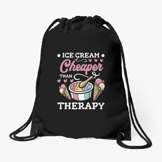 Ice Sweet Dessert Ice Cream Cone Drawstring Bags