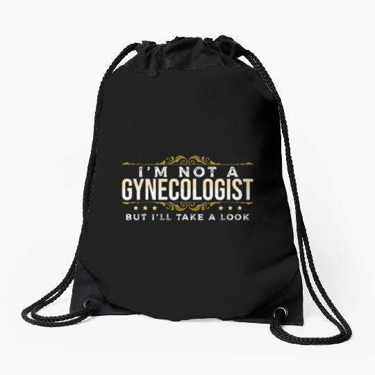 inappropriate Dark Humor People Gynecologist Drawstring Bags