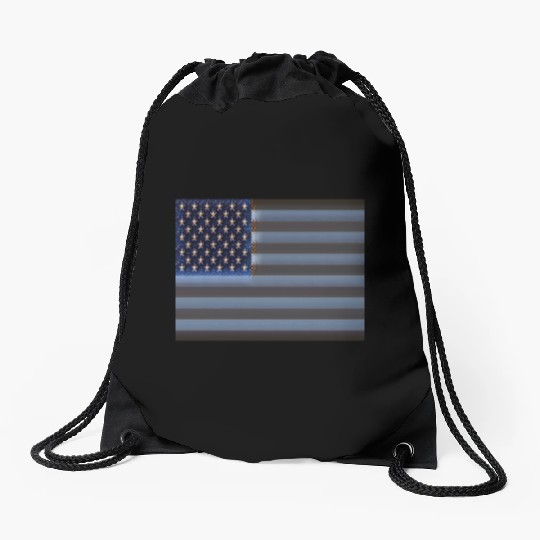 USA Flag with Space Stars & Stripes design Drawstring Bags