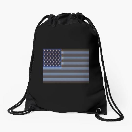 USA Flag with Space Stars & Stripes design Drawstring Bags