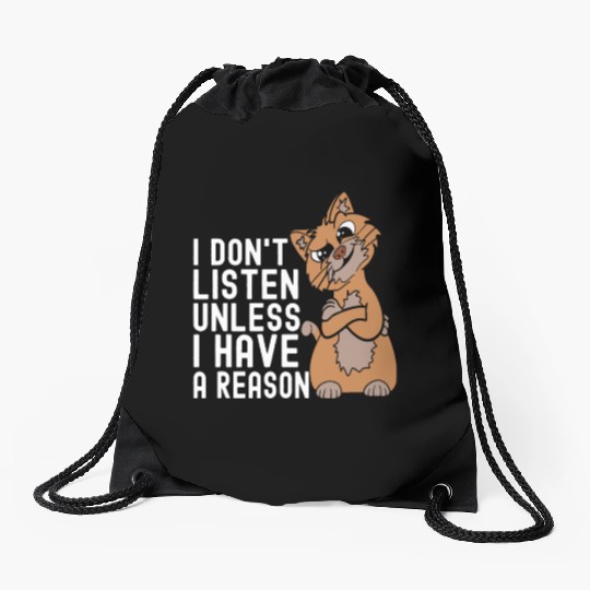 Sassy Ginger Cat Funny Cat Owner Drawstring Bags