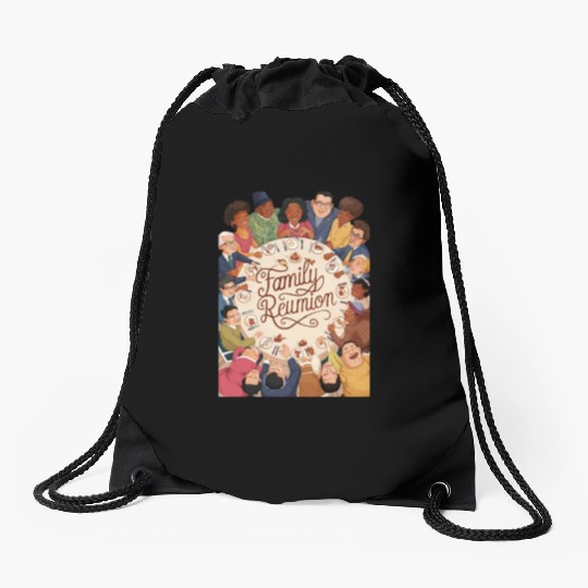 Joyous Family Reunion Feast Drawstring Bags