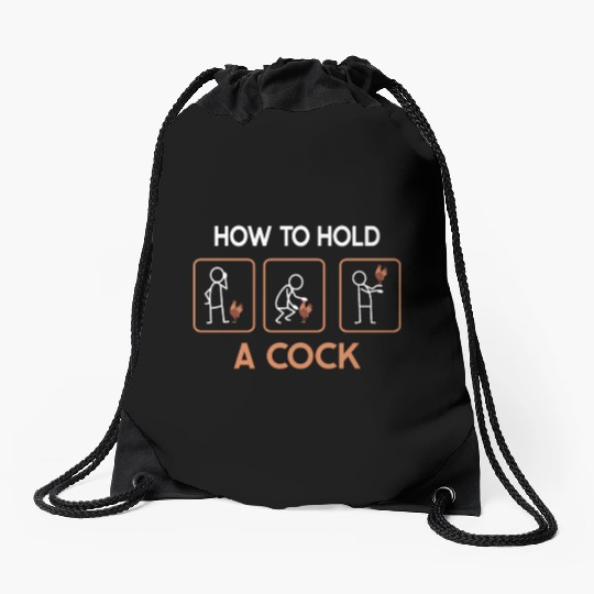 Funny How To Hold A Cock Chicken Farmer Drawstring Bags