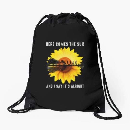 Here Comes The Sun And I Say It s Alright Guitar Drawstring Bags