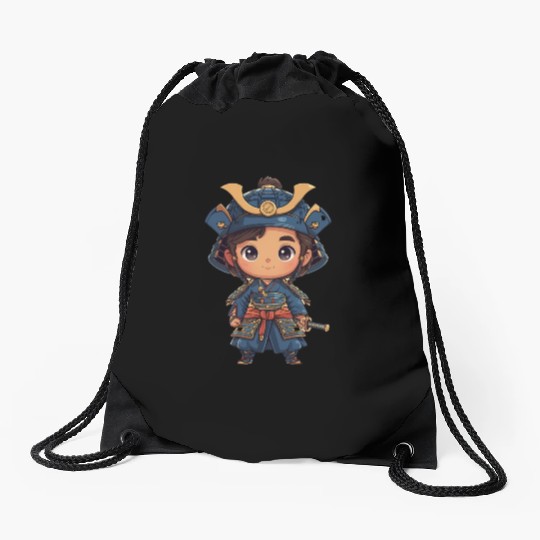 Samurai warrior Kid Drawstring Bags