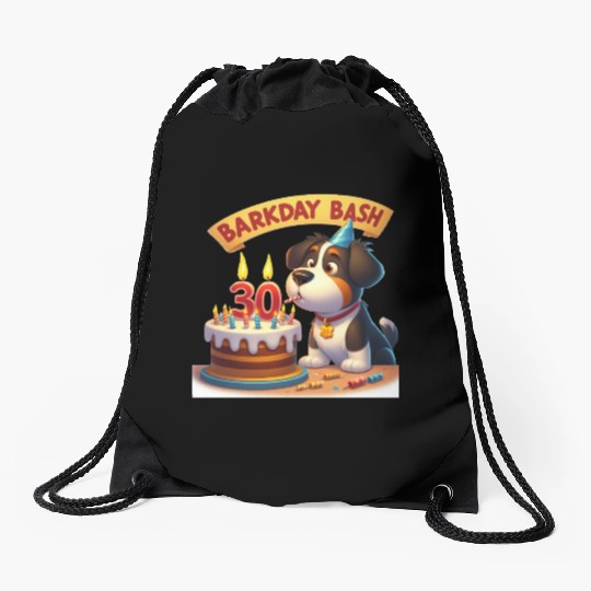 30th Birthday Bark Bash Drawstring Bags