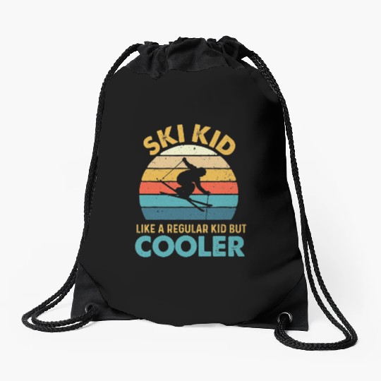 Ski Kid Like A Regular Kid But Cooler Skiing Lover Drawstring Bags