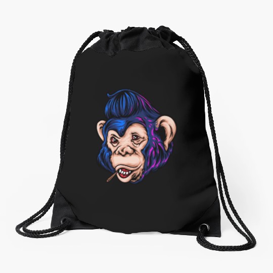 Monkey Hawk Drawstring Bags