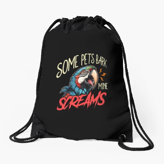 Macaw Bird Some Pets Bark Ornithology Macaw Lover Drawstring Bags