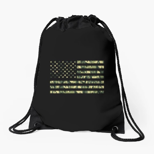Camo American Flag USA Camouflage Men Boys Women Drawstring Bags