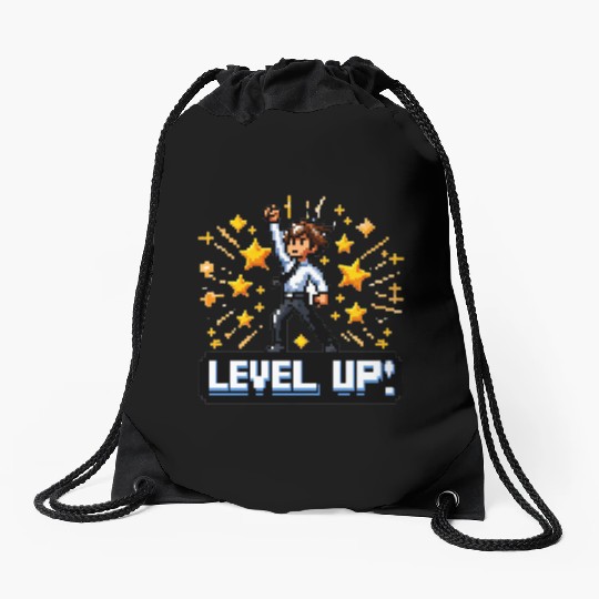 Game On: Triumphant Ascension - Level Up Drawstring Bags