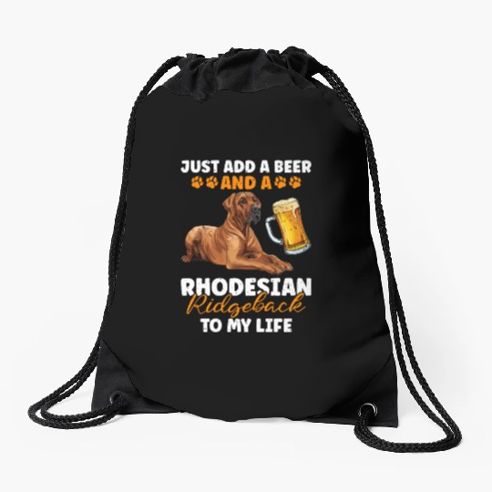 Ridgeback ADD A BEER AND A RHODESIAN RIDGEBACK Drawstring Bags