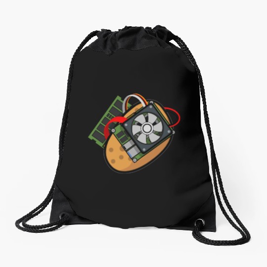Potato Sticker Drawstring Bags