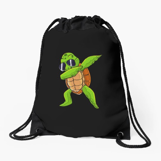 Dabbing Sea Turtle Animal Lover Save The Turtles Drawstring Bags