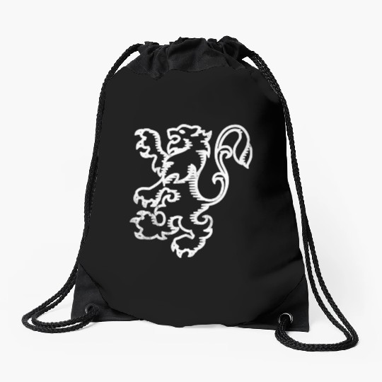 Dutch Lion Orange Drawstring Bags