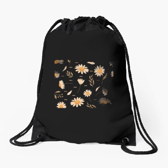 SPRING FLOWER PATTERN Drawstring Bags