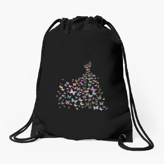 Colorful Butterfly Elegant for All Seasons Drawstring Bags