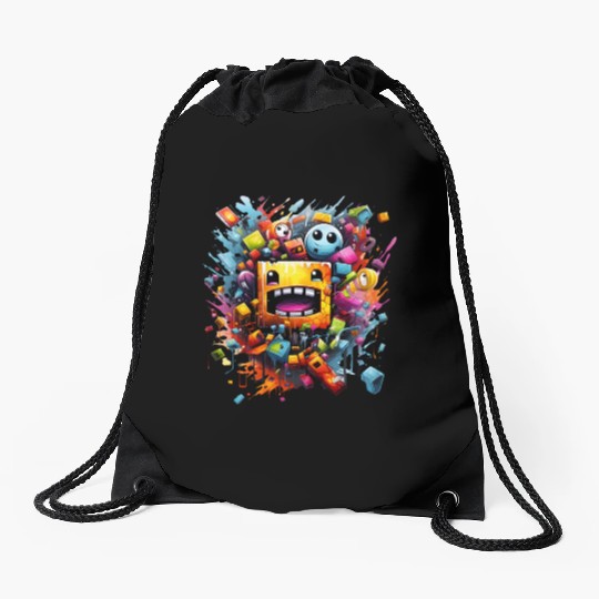 geometry dash Drawstring Bags