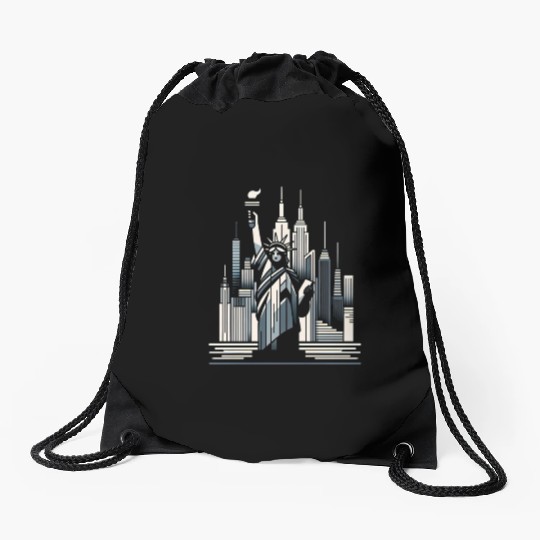 Statue of Liberty Embrace Drawstring Bags
