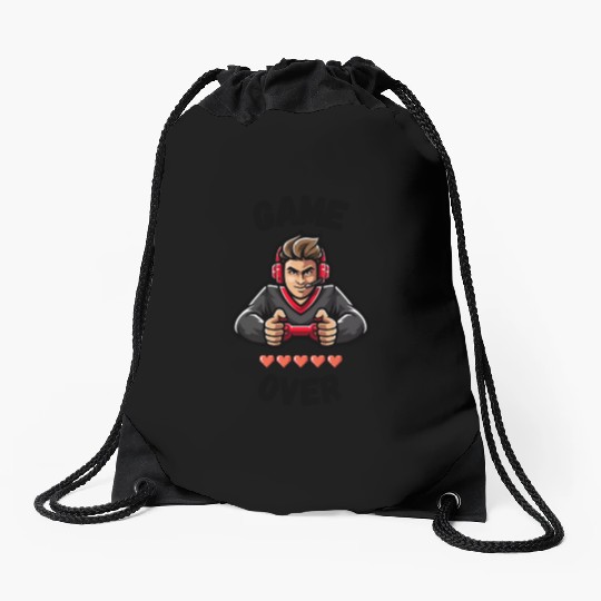 GAME OVER Drawstring Bags