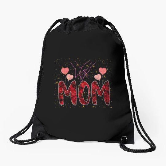 Floral Embrace for Mom Drawstring Bags