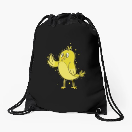 Canary waving Drawstring Bags