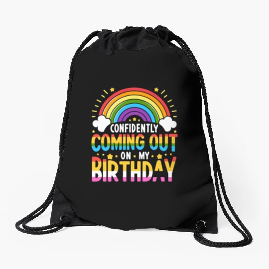 Birthgay Gay Pride Flag Pride Month Equal Rights Drawstring Bags