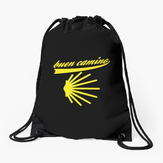 Way of St. James shell pilgrims buen camino Drawstring Bags