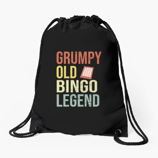 Grumpy old Bingo Legend Bingo Player Drawstring Bags