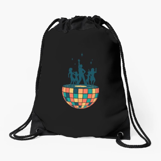 Disco ball - Dancing - Groovy - Clockwork Elements Drawstring Bags
