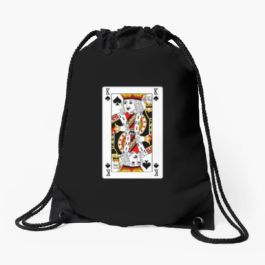 King of Spades Playing Card Drawstring Bags