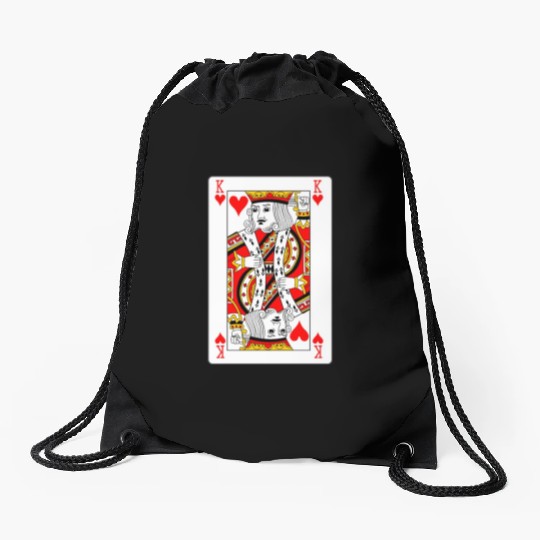 King of Hearts Playing Card Drawstring Bags