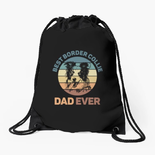 Unique Border Collie Design For Dog Lovers Drawstring Bags