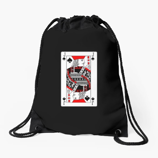 Jack Playing card of spades Drawstring Bags