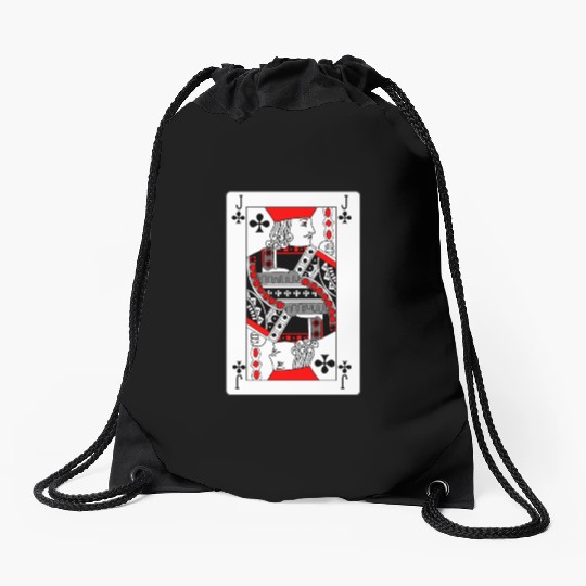 Jack Playing card clover Drawstring Bags