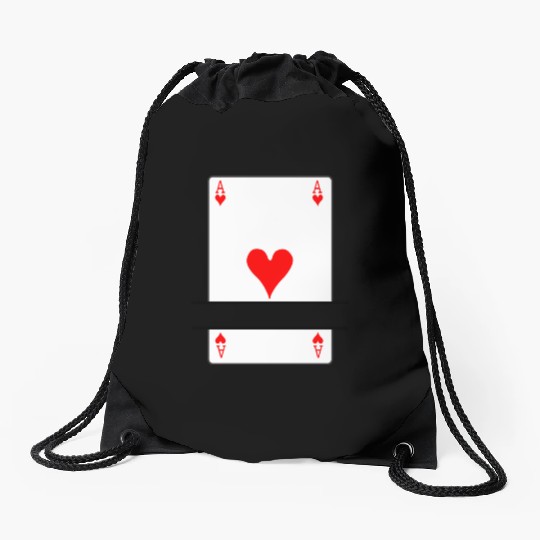Playing card ace of hearts with banner space Drawstring Bags