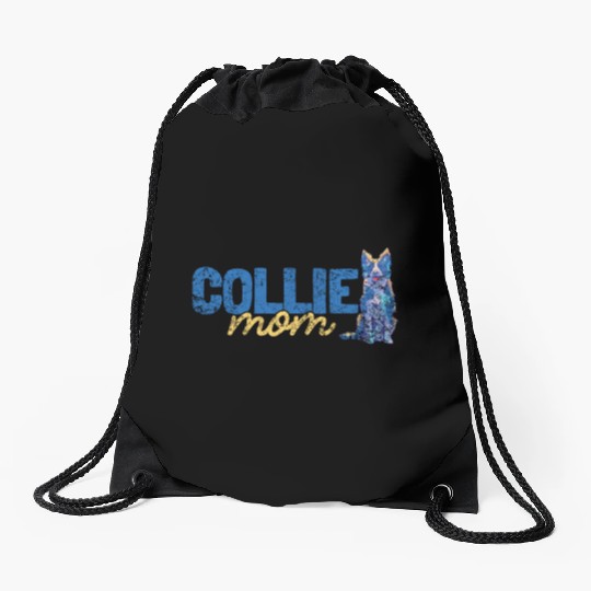 Unique Border Collie Design For Dog Lovers Drawstring Bags