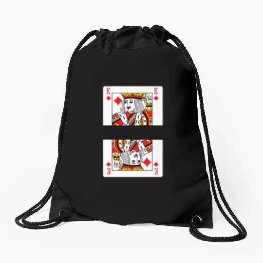 Playing card king of diamonds with banner space Drawstring Bags