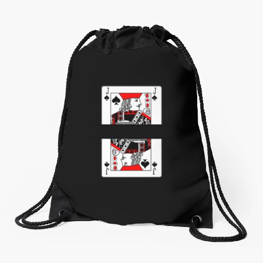Playing card jack of spades with banner space Drawstring Bags